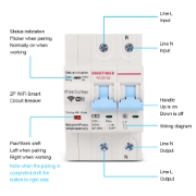 Imagine Întrerupător de circuit inteligent la suprasarcină și scurtcircuit Sinotimer WCB102