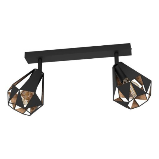 Imagine Plafonieră Carlton-7 2 IP20 cupru antichizat/negru EGL 43716