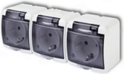 Imagine Priză de perete Aquastar cu capac transparent, 3 locuri