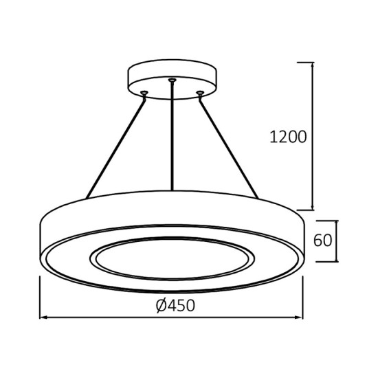 Imagine Plafonieră LED suspendată 36W 3000/4000/6500K BLADE RND BR-BH16-06180