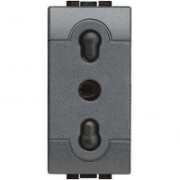 Imagine Priză standard italiană 10/16A modulară 1M gri închis L4180