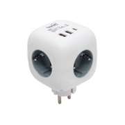 Imagine Distribuitor Cub cu Comutator, 3 Prize 16A 250V, 2x USB-A, 1x USB-C