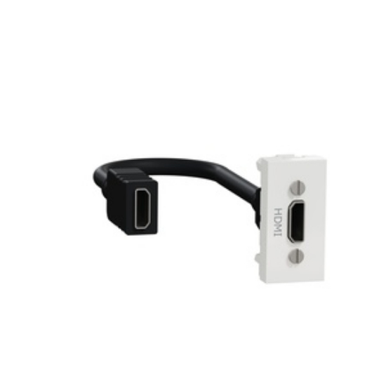 Imagine Priză HDMI precablată 1 modul Schneider Noua Unica, alb NU343018