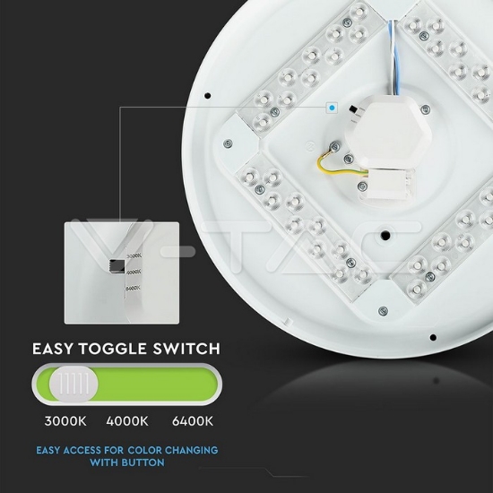 Imagine Plafonieră LED V-TAC 18W cu temperatură de culoare interschimbabilă 217604