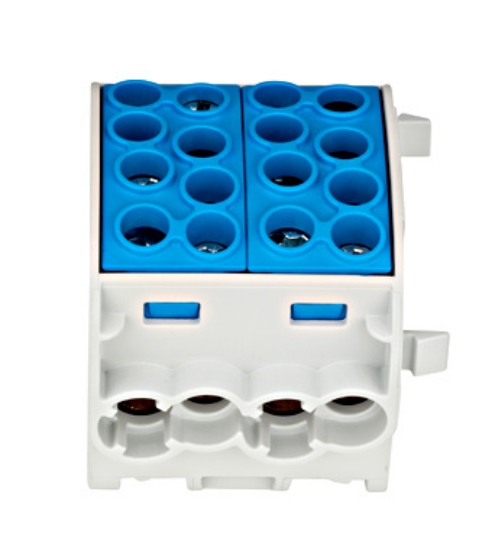 Imagine Clema de derivație izolată Schrack Technik IK026222, cablu Cu, 35mm², 1P, 4 intrări - 4 ieșiri, albastru