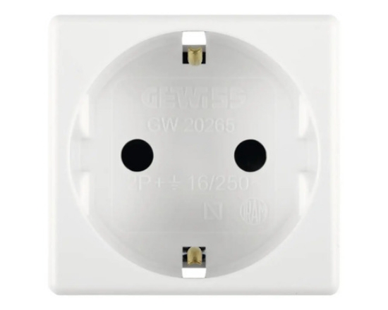 Imagine Priză Schuko Gewiss 16A, 2 module, alb GW20265