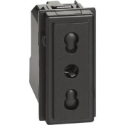 Imagine Priză standard italiană Living Now negru 1 Modul 10-16A, Bticino KG4180