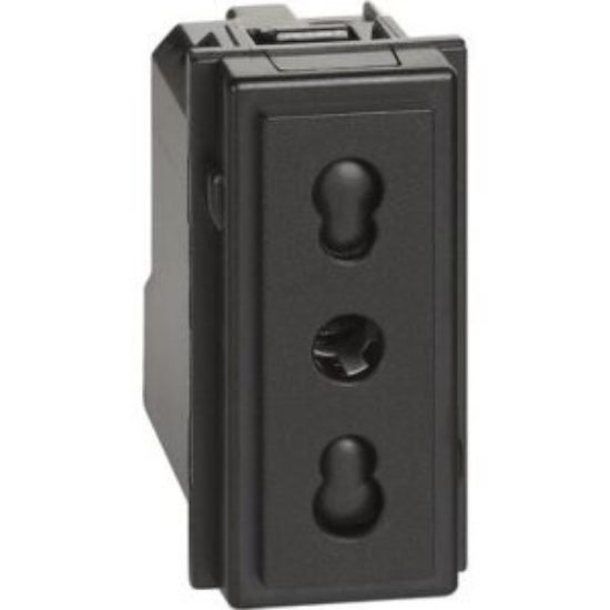 Imagine Priză standard italiană Living Now negru 1 Modul 10-16A, Bticino KG4180