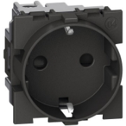 Imagine Priză standard germană 2P+T 16A 250V, 2 module, negru, Bticino Living Now KG4141
