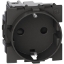 Imagine Priză standard germană 2P+T 16A 250V, 2 module, negru, Bticino Living Now KG4141