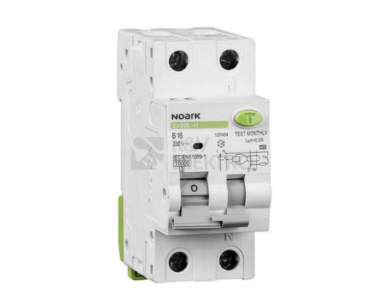 Imagine Siguranță automată diferențială Noark Ex9BL-H 1P+N B16A 30mA 10kA Tip A 107404