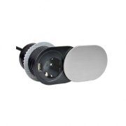 Imagine Priză încorporabilă SLIDE 1xSchuko 1xUSB Inox