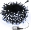 Imagine Șir exterior 100 LED Alb Rece cu Cablu Negru 10m 