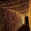 Imagine Perdea extensibilă LED 204 lumini alb cald cu cablu negru 1x4m DD-9009-WW