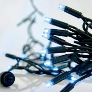 Imagine Șir luminos, 100 LED-uri de 5mm, cablu verde, LED-uri albastre fiecare 10 cm