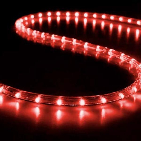 Imagine Furtun LED, conexiune dublă, roșu, 50 m, 30 LED/m și 6 LED alb cu FLASH, cu protecție UV