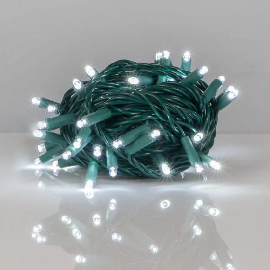 Imagine Șir luminos 100 LED Alb 230V Interconectabil IP67 cu Cablu Verde 1.5M