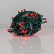 Imagine Șir luminos 100 LED-uri Roșii 230V Interconectabil IP65 cu Cablu Verde 1,5M