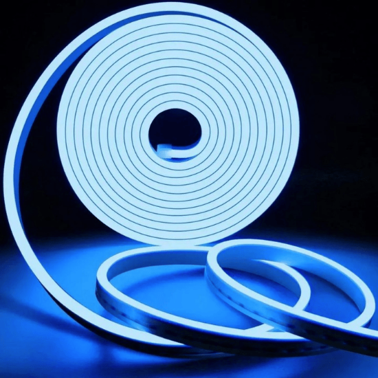 Imagine Furtun LED Neon Flex 220V, 8W/m, IP65, Albastru, Rola de 50 Ml