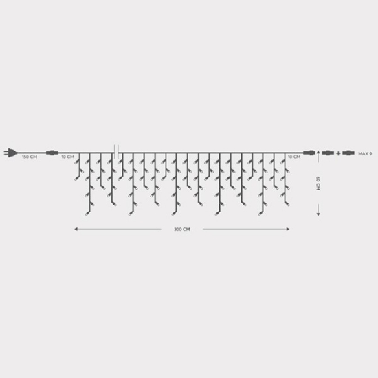 Imagine Ghirlandă extensibilă cu 144 LED-uri albe de 5mm, cablu verde, IP65