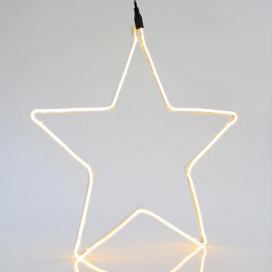 Imagine Stea neon LED 2 m, conexiune dublă, lumină alb cald, 54x58 cm, IP44 600-23000