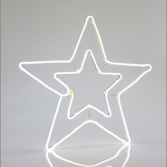 Imagine Stea dublă LED  neon 3 m, conexiune dublă, lumină albă, 56x58 cm, IP44 600-23002