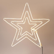 Imagine Stea triplă  LED  neon 5 m, conexiune dublă, lumină alb caldă, 60x60 cm, IP44 600-23112