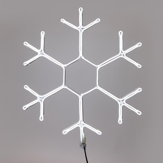 Imagine Fulg de nea,  LED  neon 5 m, conexiune dublă, lumină albă, 59x50 cm, IP44