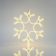 Imagine Fulg de nea LED neon 3 m, conexiune dublă, lumină alb caldă, 38x35 cm, IP44