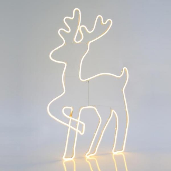 Imagine Cerb LED neon 3 m, conexiune dublă, lumină alb caldă, 65x58 cm, IP44