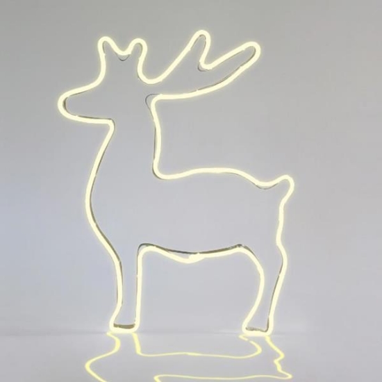 Imagine Cerb LED  neon 3 m, conexiune dublă, lumină alb caldă, 51x65 cm, IP44