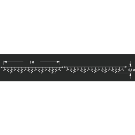 Imagine Ghirlanda extensibila 100 LED Alb Cald cu Cablu Negru 2x1m 