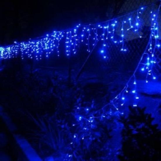 Imagine Ghirlandă extensibilă 64 LED+FLASH albastre cu cablu alb 1.6x0.7m+3m-S