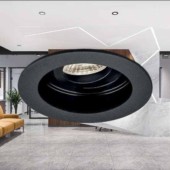 Imagine Carcasă neagră rotundă pentru GU10/GU5.3 Beta-RR1