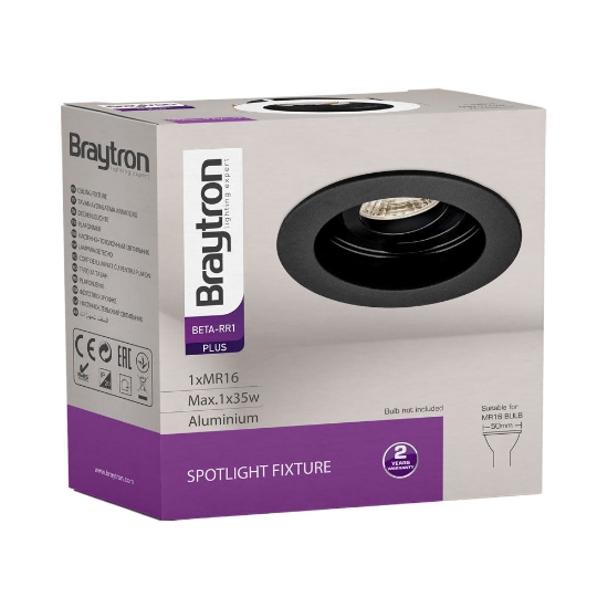 Imagine Carcasă neagră rotundă pentru GU10/GU5.3 Beta-RR1