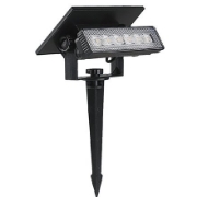 Imagine Lampă LED Solară 0.9W 3000K 2in1 Montaj Perete + Țăruș Grădină IP65