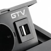 Imagine Priză încorporabilă Avaro 1xSchuko 2xUSB A+C 1.5m negru
