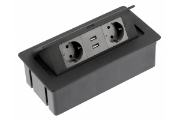 Imagine Priză încorporabilă SOFT cu 2 prize Schuko și 2 porturi USB 2.1A, IP20, AC220-240V