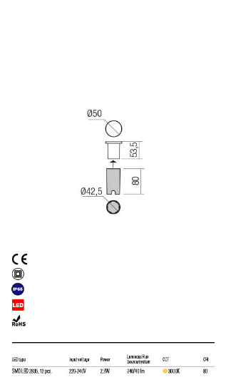 Imagine Redo XPI Incas LED SMD 3W IP65 SW 3000K 90042