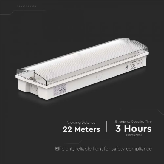 Imagine Corp de iluminat liniar LED 20W cu kit de urgență 3H, 4000K, 2500lm, IP65