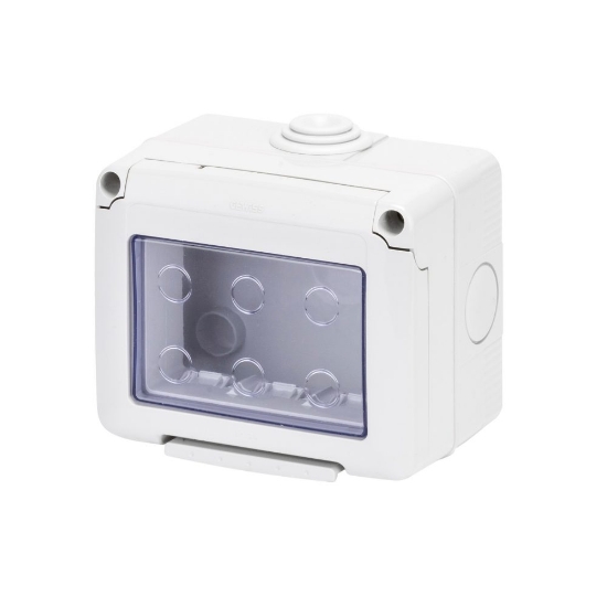 Imagine Doză modulară etanșă Gewiss pentru 3 module, IP55, gri RAL 7035 GW27043