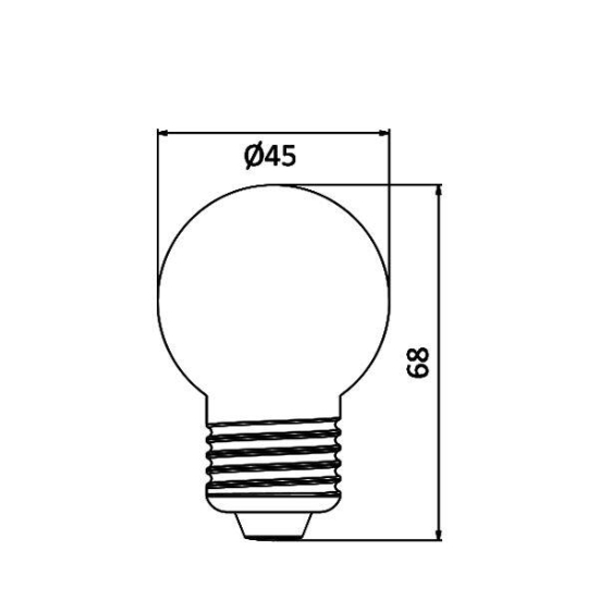 Imagine Bec LED 1W G45 E27 Albastru