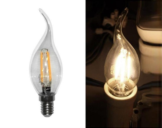 Imagine Bec LED COG ornamental 4W E14 clar lumina calda 230V