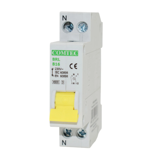 Imagine Siguranță automată modulară Comtec BRL 16814, 1P+N, 16 A, curba B 1076611