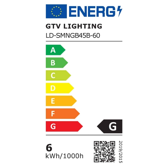 Imagine Bec LED sferic GTV G45 E14 6W, 470lm, 160°, lumină caldă 3000K