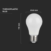 Imagine Bec LED V-TAC A60 E27 10.5W 6500K Alb Rece