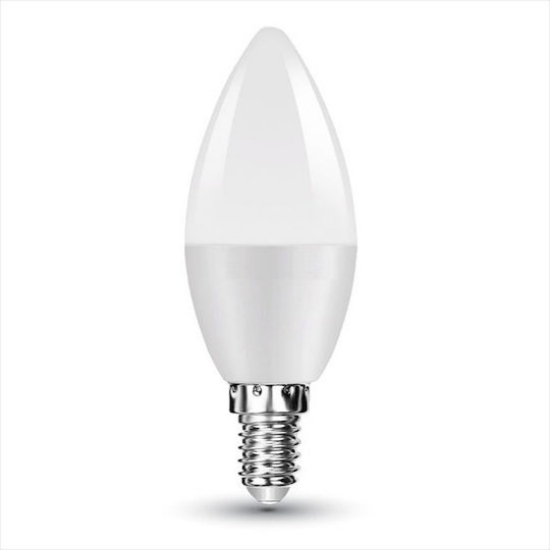 Imagine Bec LED V-TAC cu cip Samsung, formă lumânare, E14, 7W, lumină caldă