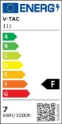 Imagine Bec LED V-TAC cu cip Samsung, formă lumânare, E14, 7W, lumină caldă