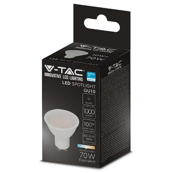 Imagine Bec Spot LED GU10 10W 4000K Alb Neutru, Cip Samsung
