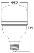 Imagine Bec LED 18W T80 6500K 1760LM E27